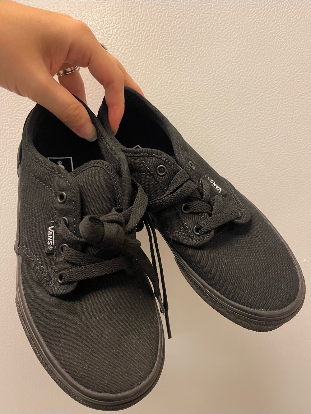 Kids Vans All Black Canvas Sneakers